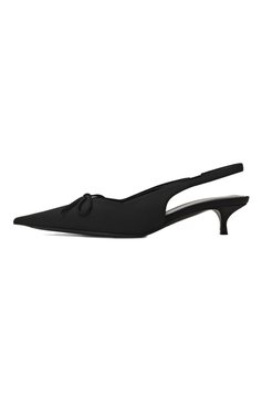 Женские текстильные туфли knife bow 40 BALENCIAGA черного цвета, арт. 782551/W2ES0 | Фото 4 (Подошва: Плоская; Драгоценные камни: Проставлено; Материал сплава: Проставлено; Каблук высота: Низкий; Материал внутренний: Натуральная кожа; Материал внешний: Текстиль; Женское Кросс-КТ: Слингбэки; Каблук тип: Kitten heel)