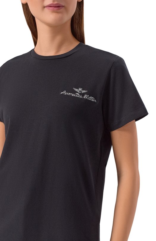 Хлопковая футболка Aeronautica Militare TS2490DJ00675 Чёрный  TS2490DJ00675 Фото 5