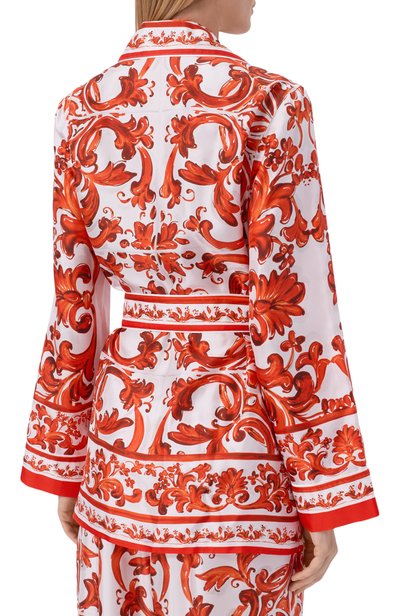 Шелковая рубашка DOLCE & GABBANA оранжевого цвета по цене 309000 руб., арт. F5Q03T/GDDRE, фото 4 Шелковая рубашка DOLCE & GABBANA, арт. F5Q03T/GDDRE, фото 4