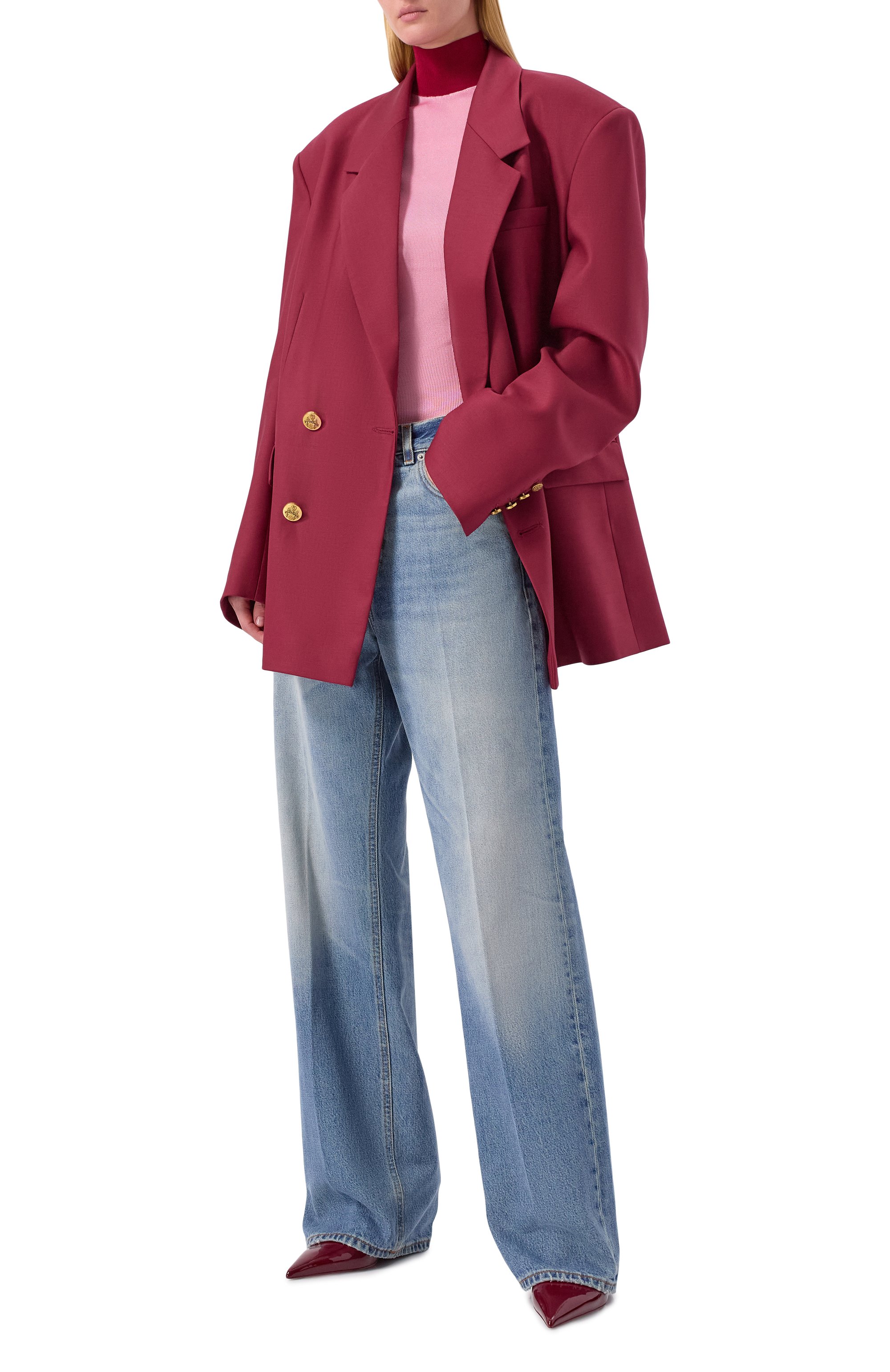 Водолазка из вискозы SELF-PORTRAIT розового цвета по цене 34850 руб., арт. PF25116TP, фото 2 Водолазка из вискозы SELF-PORTRAIT, арт. PF25116TP, фото 2