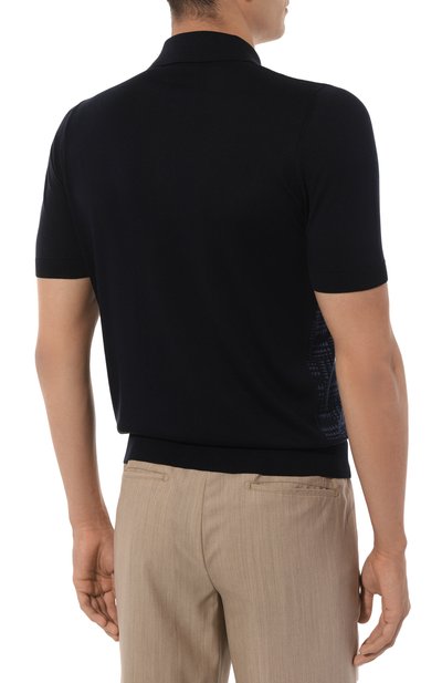 Поло из шелка и хлопка ZILLI темно-синего цвета по цене 119000 руб., арт. KZP002M0145VMPA00, фото 4 Поло из шелка и хлопка ZILLI, арт. KZP002M0145VMPA00, фото 4