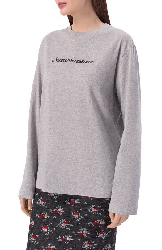 Хлопковый лонгслив N21 19I N2M0/F011/4157 Серый  19I N2M0/F011/4157 Фото 3