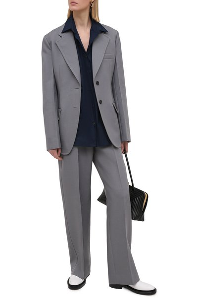 Хлопковая рубашка DRIES VAN NOTEN темно-синего цвета по цене 32050 руб., арт. 211-10779-2017, фото 2 Хлопковая рубашка DRIES VAN NOTEN, арт. 211-10779-2017, фото 2