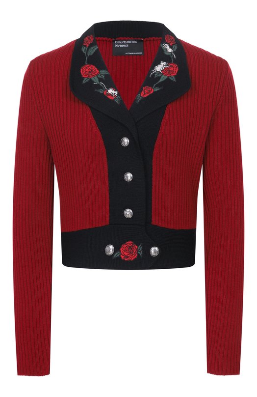 Шерстяной кардиган Enfants Riches Deprimes 120-561/MERIN0 W00L Красный 120-561/MERIN0 W00L