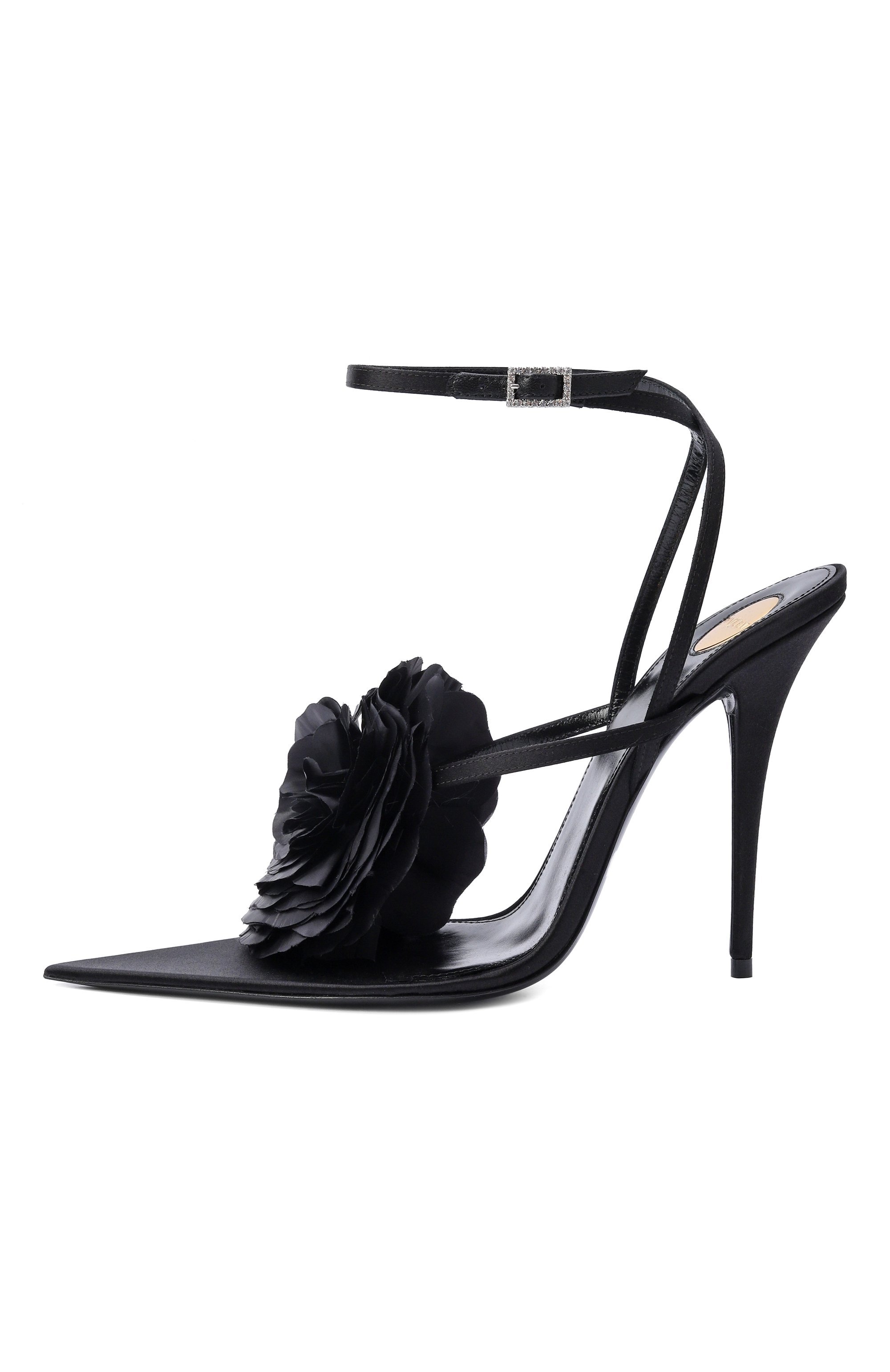 Атласные босоножки trianon 110 SAINT LAURENT, арт. 867338/9QNDA, фото 4