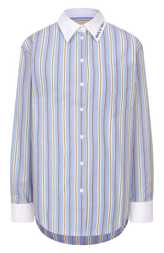 Хлопковая рубашка Zadig and Voltaire WWSH02300 Голубой WWSH02300