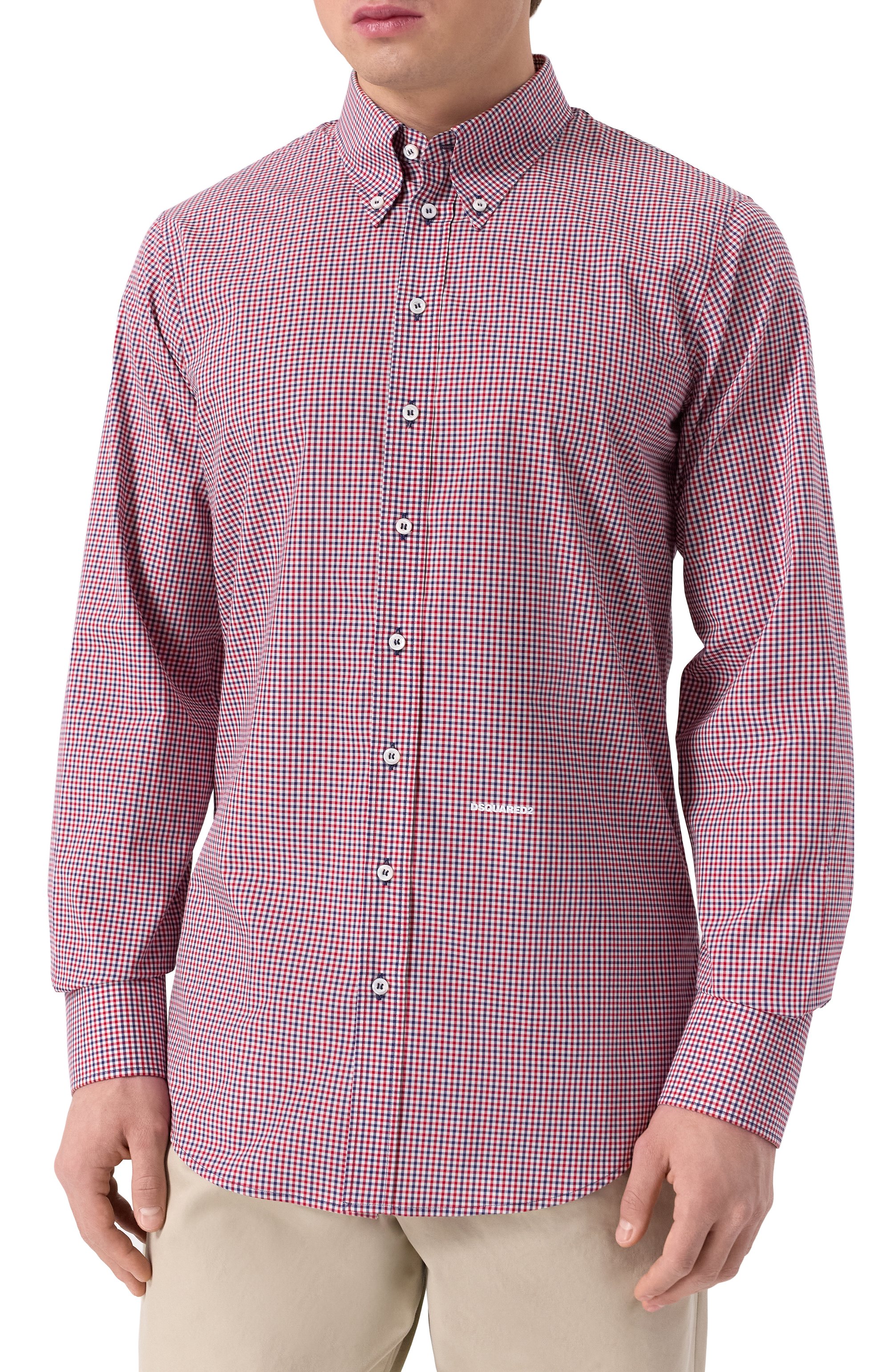 Хлопковая рубашка DSQUARED2 разноцветного цвета по цене 67300 руб., арт. S74DM0892/D35162, фото 3 Хлопковая рубашка DSQUARED2, арт. S74DM0892/D35162, фото 3