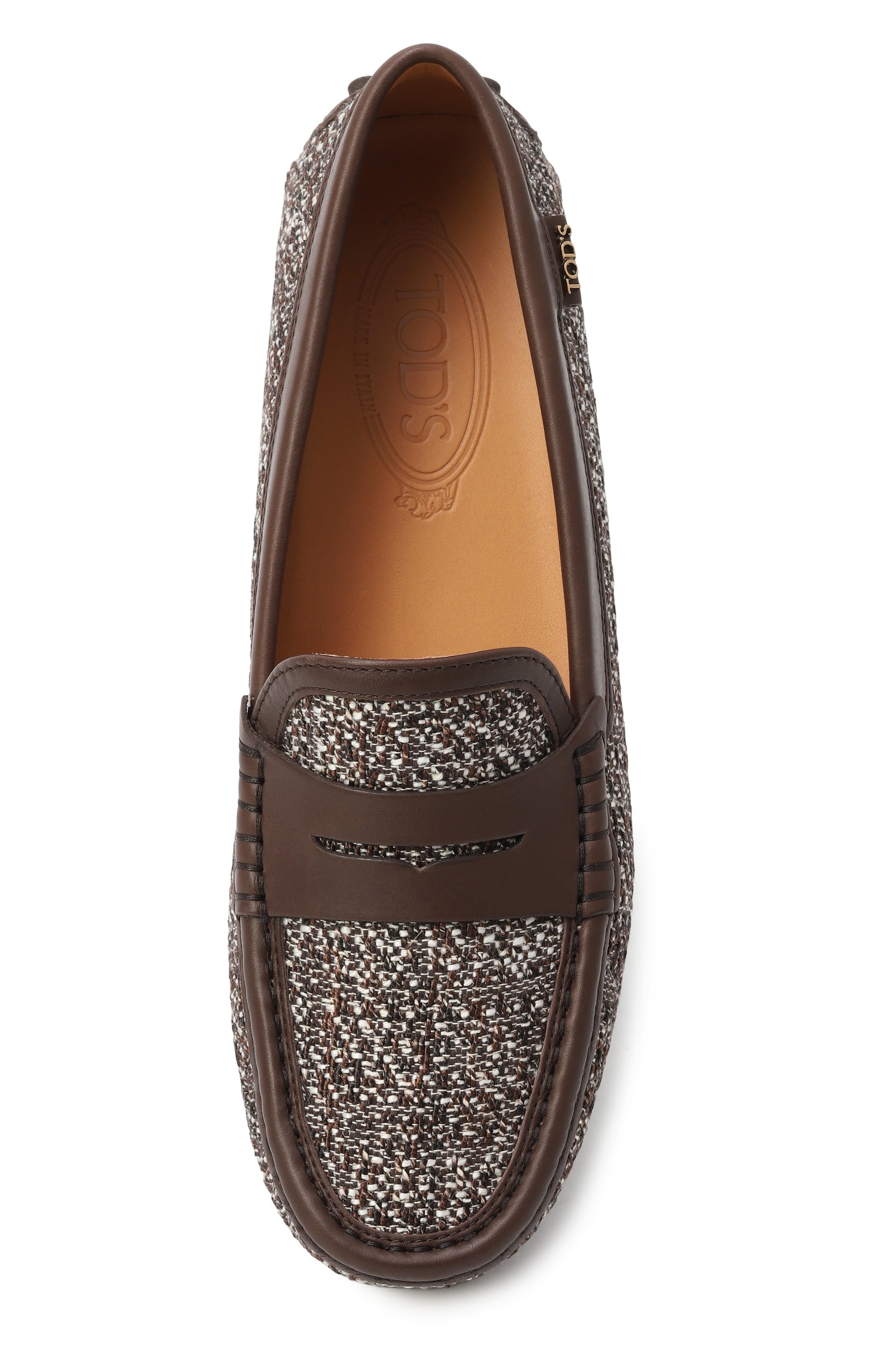 Комбинированные мокасины gommino TOD’S темно-коричневого цвета по цене 69700 руб., арт. XXW22L0JG60/UCY, фото 6 Комбинированные мокасины gommino TOD’S, арт. XXW22L0JG60/UCY, фото 6