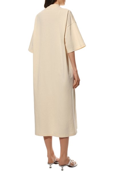 Хлопковое платье PALM ANGELS кремового цвета по цене 43900 руб., арт. PWDB105S22JER0010325, фото 4 Хлопковое платье PALM ANGELS, арт. PWDB105S22JER0010325, фото 4
