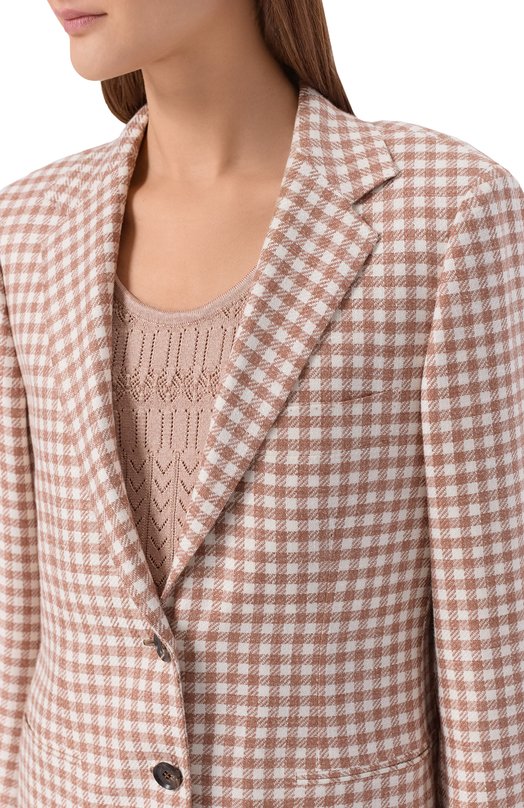 Жакет из кашемира и шерсти Kiton D58504K0615 Коричневый  D58504K0615 Фото 5