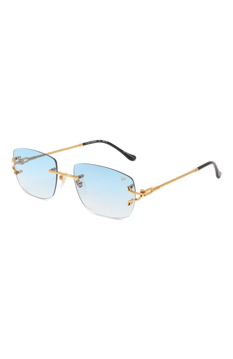 Женские солнцезащитные очки VINTAGE FRAMES голубого цвета, арт. BAL HARB0UR G0LD/BLUE | Фото 1 (Тип очков: С/з; Нос: Не проставлено; Материал: Металл; Региональные ограничения белый список (Axapta Mercury): Не проставлено; Кросс-КТ: С/з-унисекс; Очки форма: Безоправные, Прямоугольные; Оптика Гендер: оптика-унисекс)