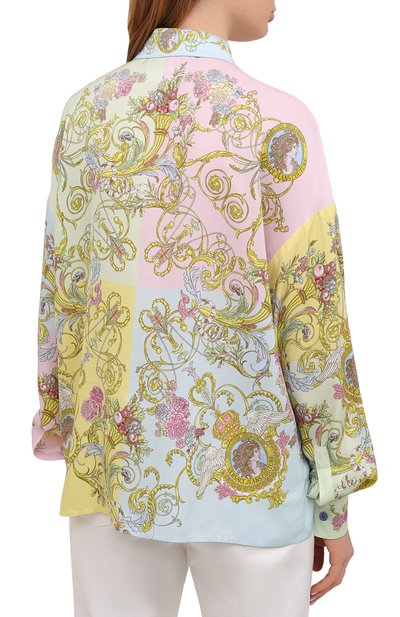 Рубашка из вискозы VERSACE JEANS COUTURE разноцветного цвета по цене 45250 руб., арт. B0HWA601-WDP211/S0230, фото 4 Рубашка из вискозы VERSACE JEANS COUTURE, арт. B0HWA601-WDP211/S0230, фото 4