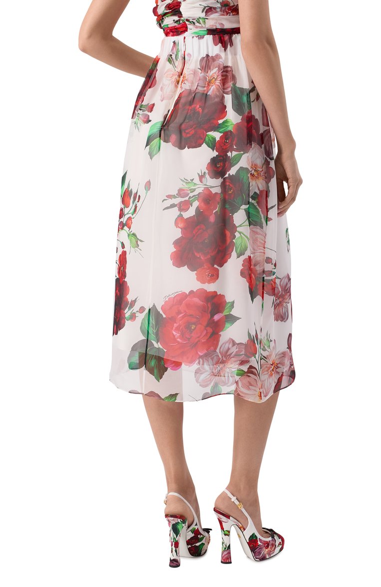 Женская шелковая юбка DOLCE & GABBANA красного цвета, арт. F4CNIT/IS1Y6_SET | Фото 4 (Длина Ж (юбки, платья, шорты): Миди; Автоматизация состава: Проставлено; Материал внешний: Шелк; Автоматизация ТО: Проставлено; Стили: Романтичный)