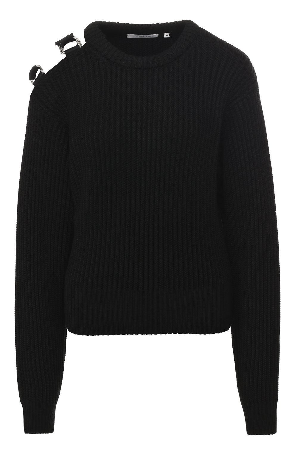 Хлопковый пуловер HELMUT LANG черного цвета по цене 34150 руб., арт. I09HW718, фото 1 Хлопковый пуловер HELMUT LANG, арт. I09HW718, фото 1
