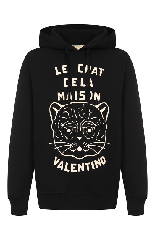 Хлопковое худи Valentino 7V3MF28N/B33 Чёрный 7V3MF28N/B33