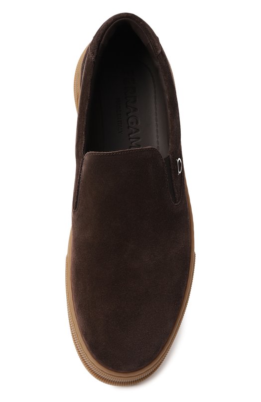 Замшевые слипоны Cameron Ferragamo 775223 Коричневый  775223 Фото 6
