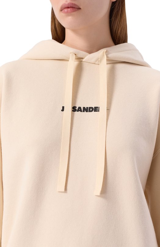 Хлопковое худи Jil Sander J40GU0123/J20010 Кремовый  J40GU0123/J20010 Фото 5