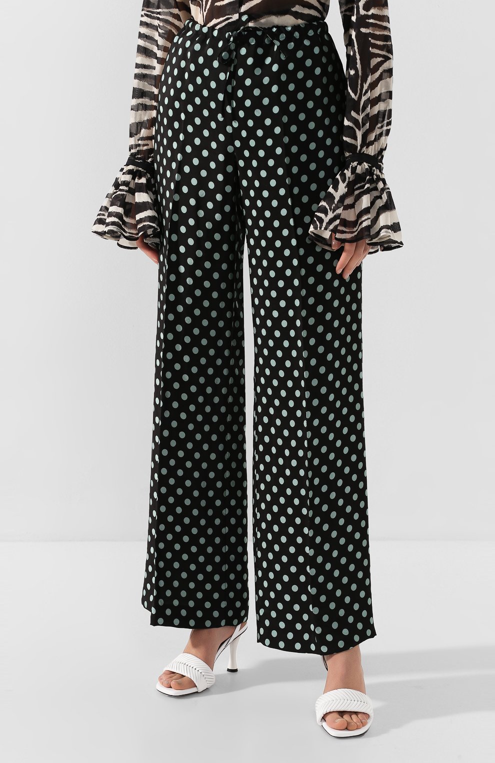 Брюки из вискозы DRIES VAN NOTEN зеленого цвета по цене 47500 руб., арт. 201-10984-9358, фото 3 Брюки из вискозы DRIES VAN NOTEN, арт. 201-10984-9358, фото 3