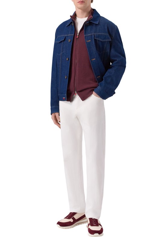 Кашемировый кардиган Kiton UMK1509K340 Бордовый  UMK1509K340 Фото 2