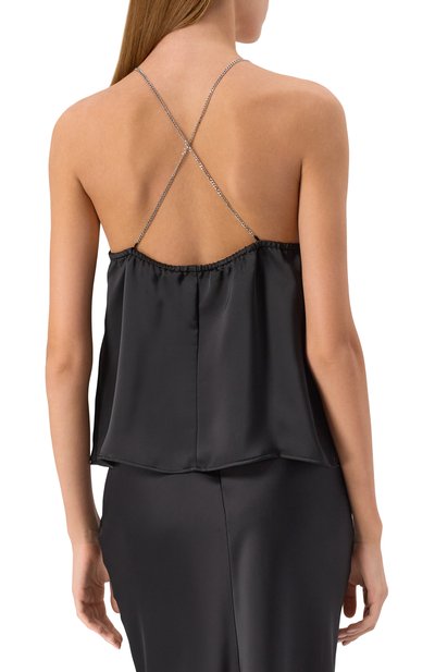 Атласный топ HUGO черного цвета по цене 17950 руб., арт. 50536436, фото 4 Атласный топ HUGO, арт. 50536436, фото 4