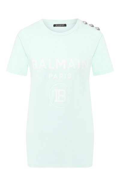 Женская хлопковая футболка BALMAIN, арт. SF21362/I240