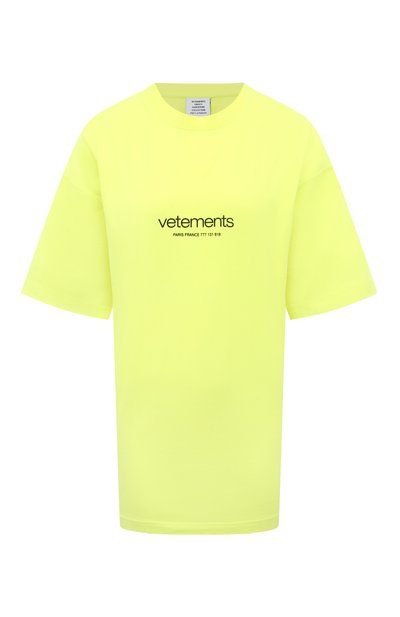 Хлопковая футболка VETEMENTS, арт. UE64TR150Y