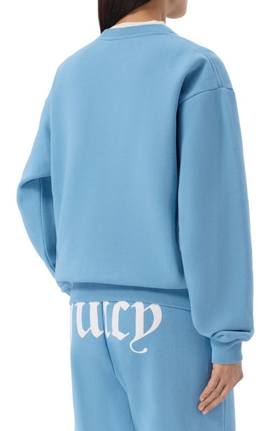 Хлопковый свитшот sporty & rich x juicy couture SPORTY AND RICH, арт. ST098716691BL50/JUICY EMBLEM CREWNECK, фото 4