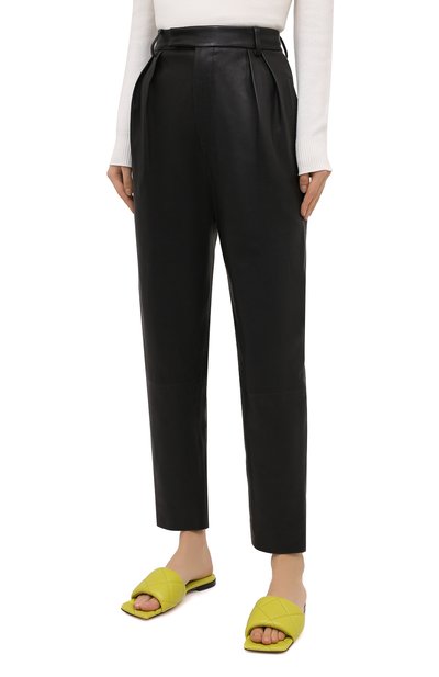 Кожаные брюки KHAITE черного цвета по цене 356000 руб., арт. 3060708/MAGDELINE, фото 3 Кожаные брюки KHAITE, арт. 3060708/MAGDELINE, фото 3