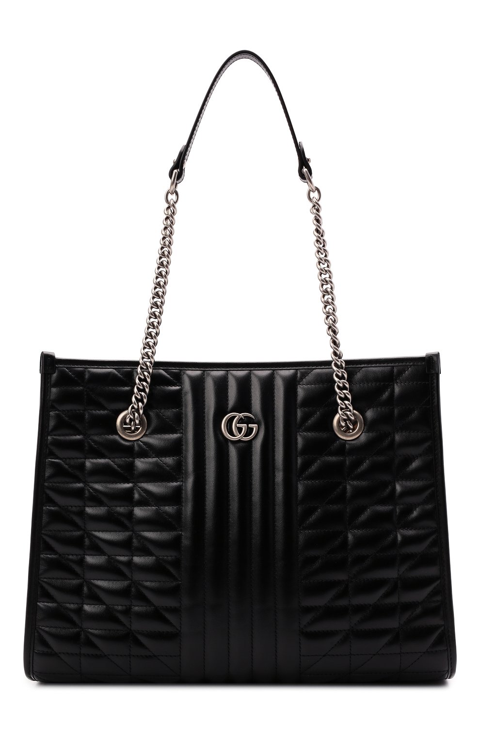 Сумка-тоут gg marmont 2.0 GUCCI черного цвета по цене 309600 руб., арт. 675796/UM8BN, фото 1 Сумка-тоут gg marmont 2.0 GUCCI, арт. 675796/UM8BN, фото 1