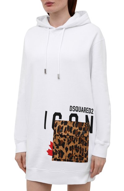 Хлопковое платье DSQUARED2 белого цвета по цене 57000 руб., арт. S80CT0010/S25042, фото 3 Хлопковое платье DSQUARED2, арт. S80CT0010/S25042, фото 3