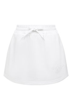 Женская хлопковая юбка-шорты PRADA белого цвета, арт. 132366-10J0-F0009-221 | Фото 1 (Длина Ж (юбки, платья, шорты): Мини; Материал внешний: Хлопок; Стили: Спорт-шик; Женское Кросс-КТ: Юбка-одежда, юбка-шорты; Региональные ограничения белый список (Axapta Mercury): Не проставлено)