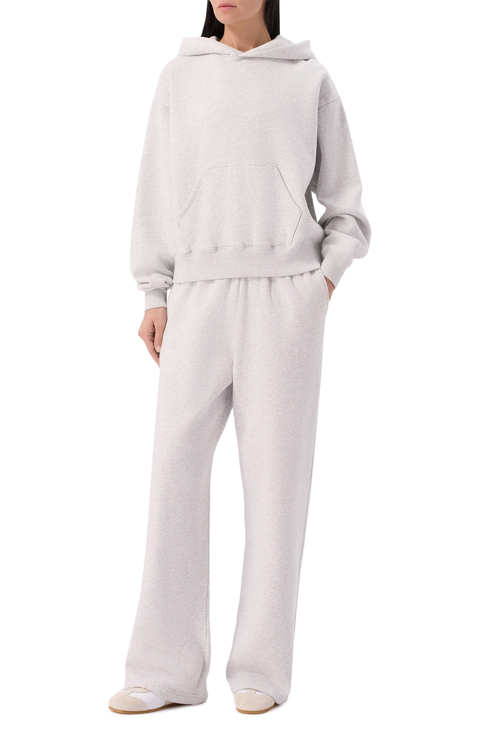 Хлопковое худи SPORTY AND RICH светло-серого цвета по цене 30750 руб., арт. ST11084300GY03, фото 2 Хлопковое худи SPORTY AND RICH, арт. ST11084300GY03, фото 2
