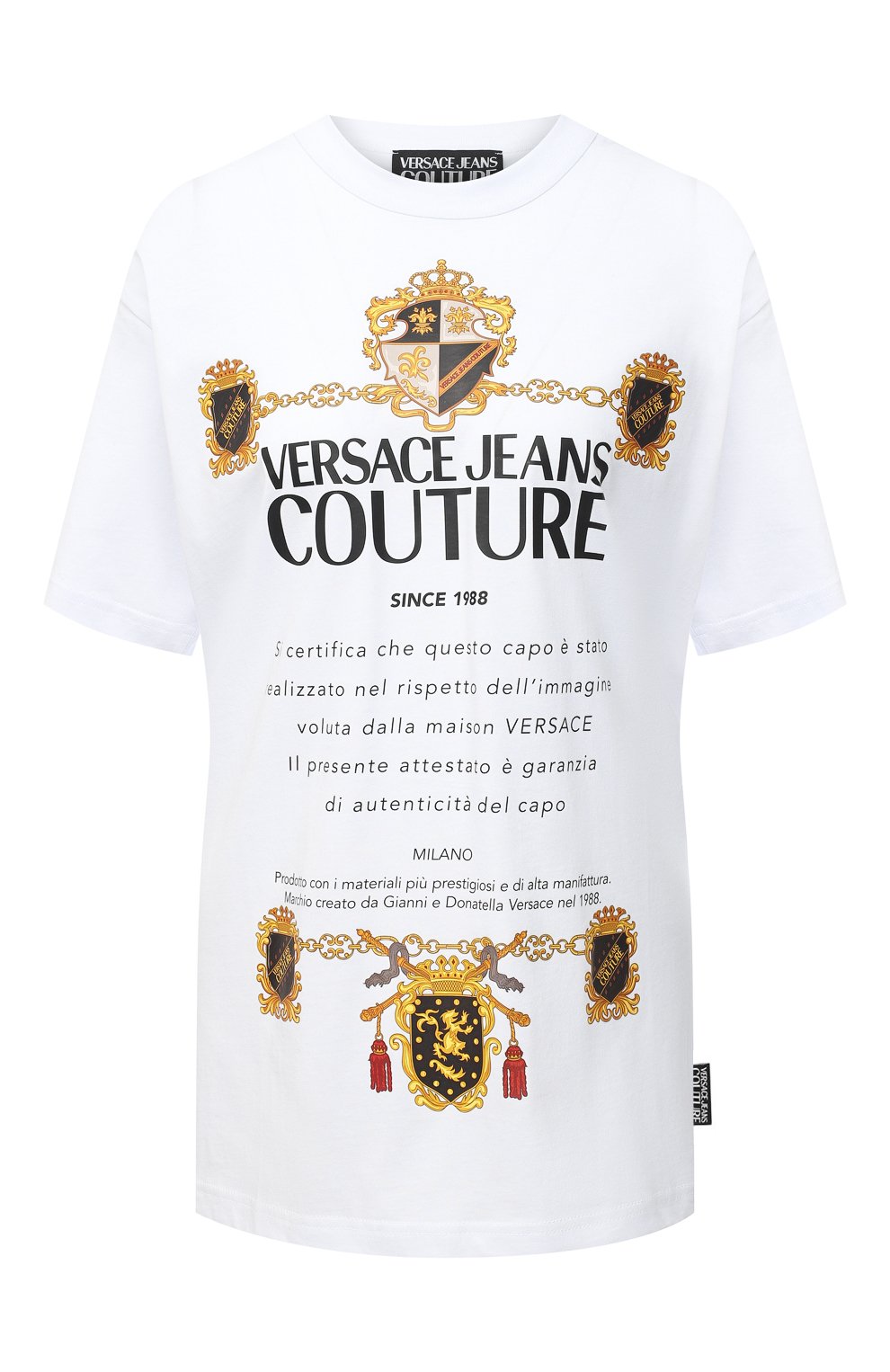 Хлопковая футболка VERSACE JEANS COUTURE, арт. B3GZB7TL-ZUM601 REG 34 TRANFER/30319, фото 1