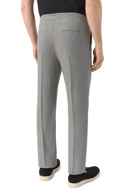 Льняные брюки 120% LINO серого цвета по цене 28800 руб., арт. 32ALIM299M/0253/000, фото 4 Льняные брюки 120% LINO, арт. 32ALIM299M/0253/000, фото 4