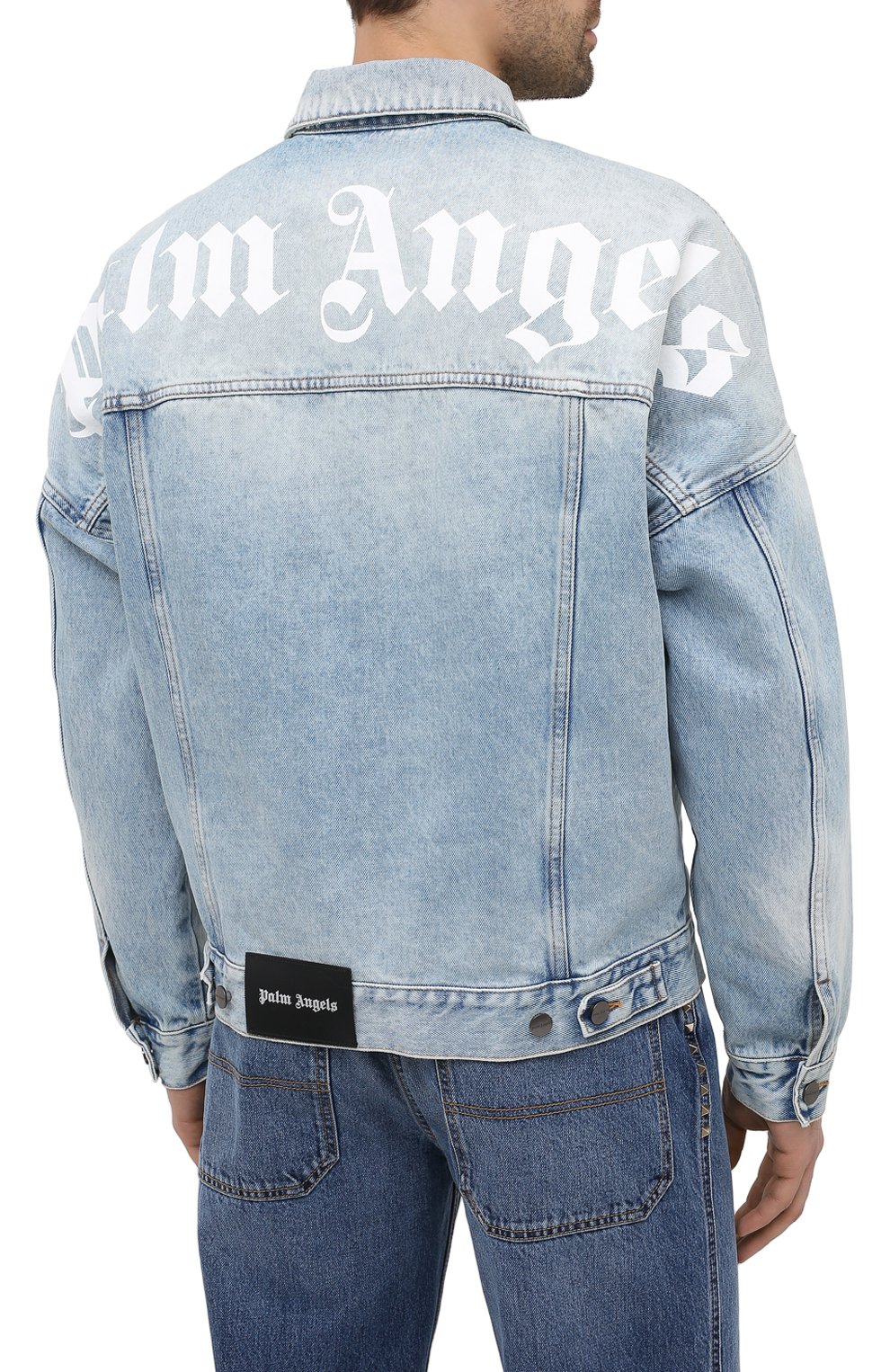 Джинсовая куртка PALM ANGELS голубого цвета по цене 69950 руб., арт. PMYE006R21DEN0014001, фото 4 Джинсовая куртка PALM ANGELS, арт. PMYE006R21DEN0014001, фото 4