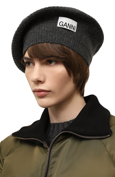 Берет GANNI серого цвета по цене 9725 руб., арт. A4932, фото 2 Берет GANNI, арт. A4932, фото 2