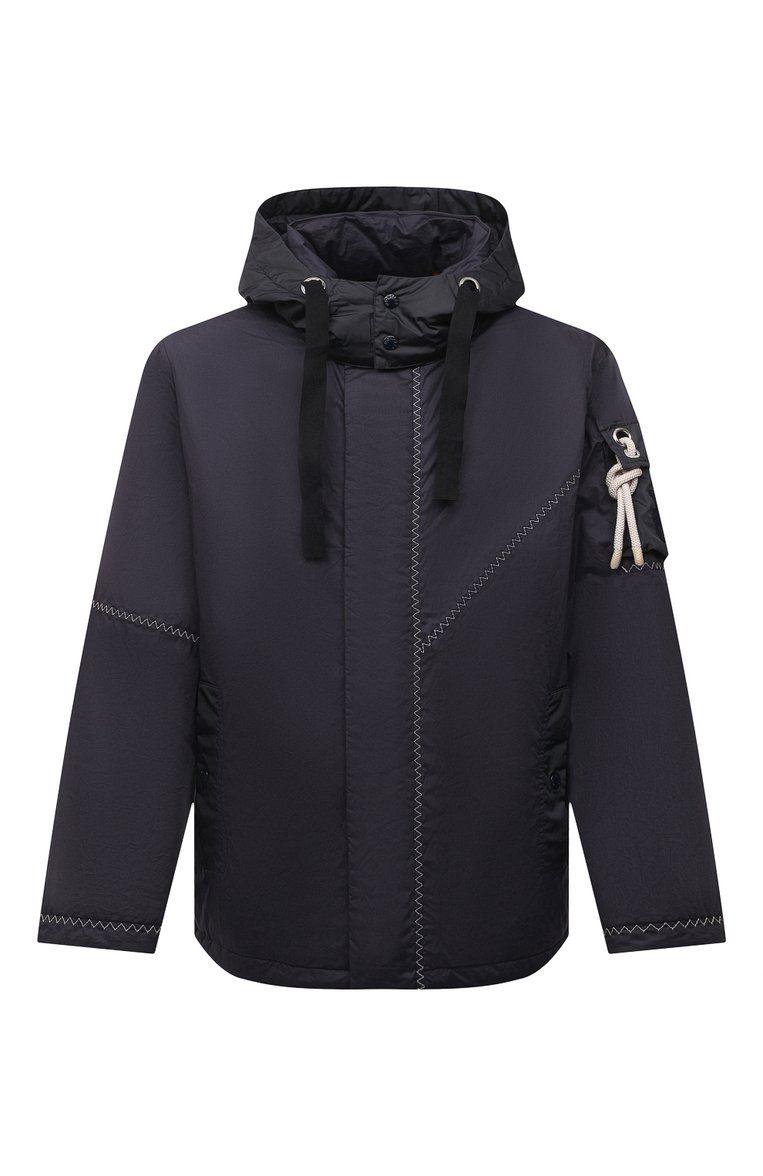 Мужская утепленная куртка albatross 1 moncler jw anderson MONCLER GENIUS темно-синего цвета, арт. G1-09E-1B510-00-M1148 | Фото 1 (Рукава: Длинные; Материал подклада: Синтетический материал; Длина (верхняя одежда): Короткие; Кросс-КТ: Куртка; Материал внешний: Хлопок; Стили: Гранж; Мужское Кросс-КТ: утепленные куртки; Драгоценные камни: Проставлено; Материал сплава: Проставлено)