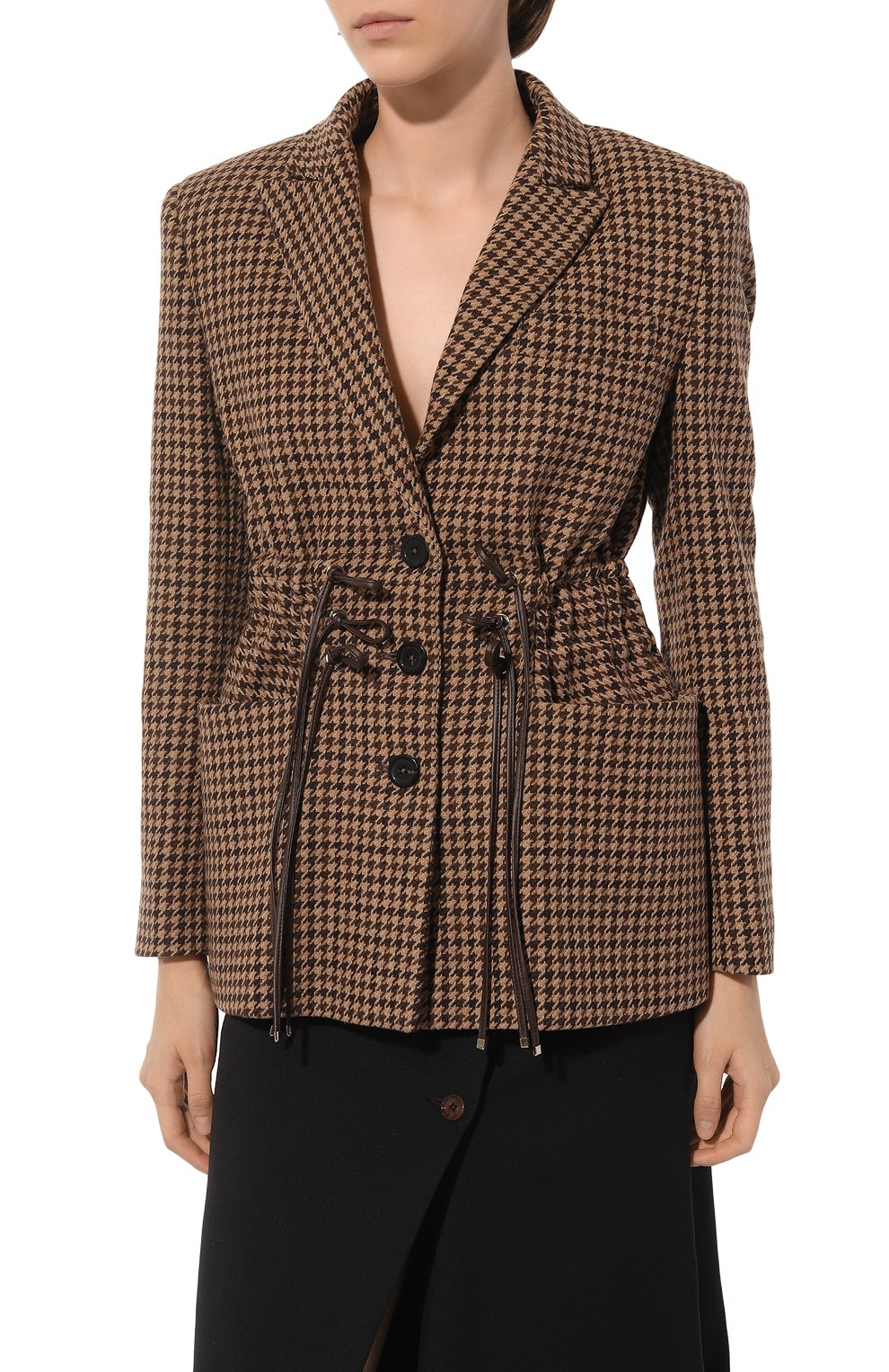 Шерстяной жакет DONDUP коричневого цвета по цене 114000 руб., арт. DJ579/FF0399D-XXX, фото 3 Шерстяной жакет DONDUP, арт. DJ579/FF0399D-XXX, фото 3