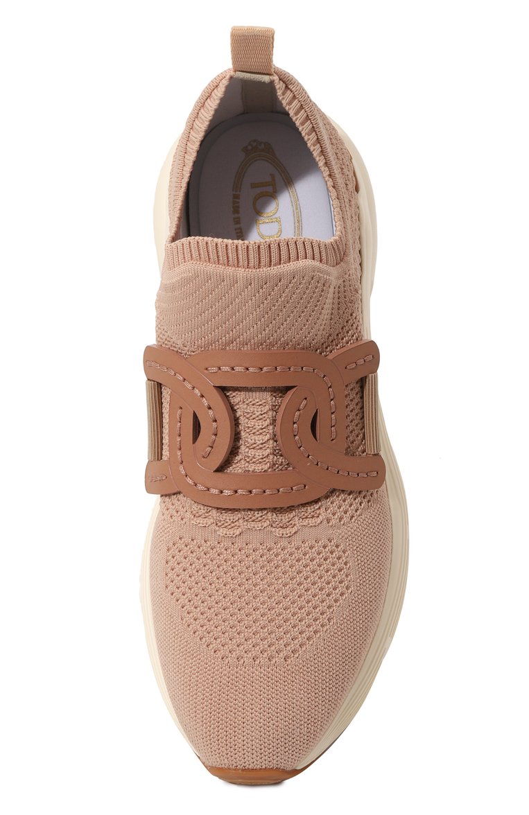 Женские текстильные кроссовки kate TOD’S бежевого цвета, арт. XXW54C0EM60SKM | Фото 6 (Материал внутренний: Текстиль; Материал внешний: Текстиль; Подошва: Платформа; Материал утеплителя: Без утеплителя; Стили: Кэжуэл; Кросс-КТ: Низкие)