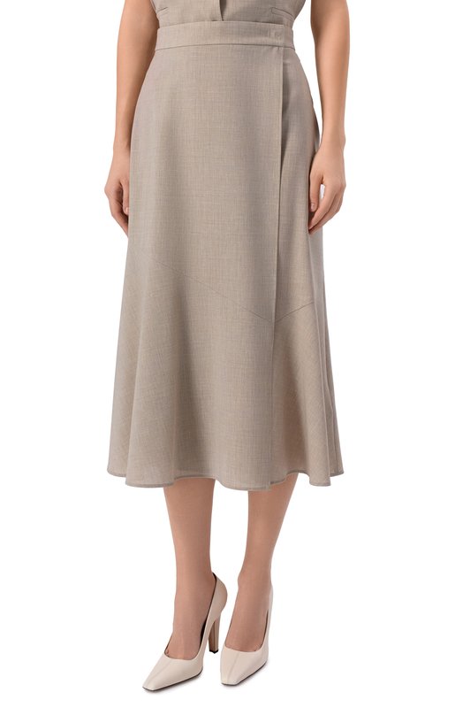 Шерстяная юбка BOSS 50554968 Бежевый  50554968 Фото 3