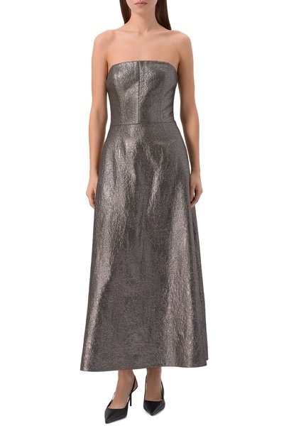 Платье из вискозы ХОХЛОМА Х АЛЕНА АХМАДУЛЛИНА серебряного цвета по цене 71700 руб., арт. WTD1335, фото 3 Платье из вискозы ХОХЛОМА Х АЛЕНА АХМАДУЛЛИНА, арт. WTD1335, фото 3