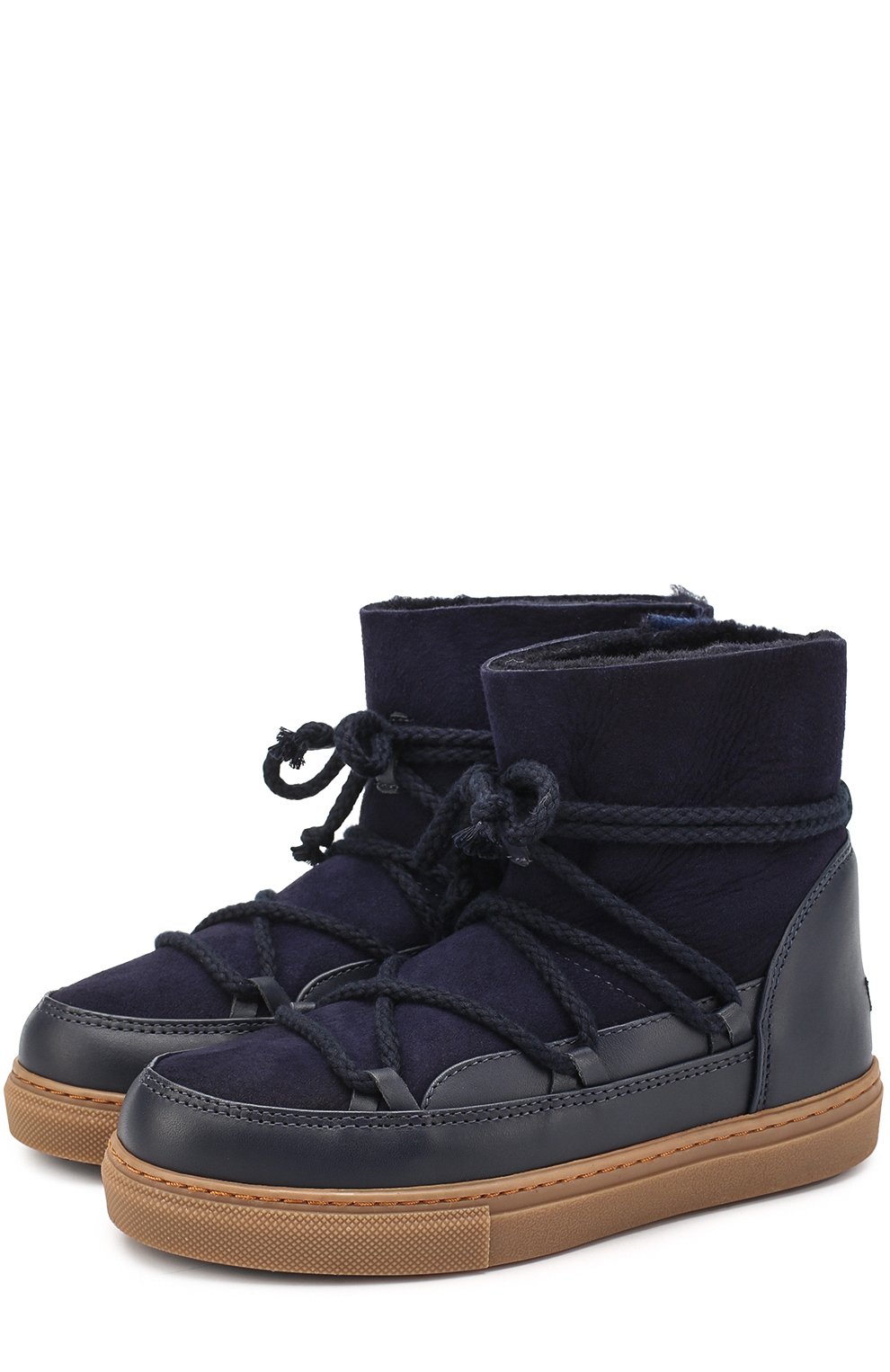 Кожаные сапоги с отделкой из овчины и замши INUIKII, арт. 20300/34-38, фото 1