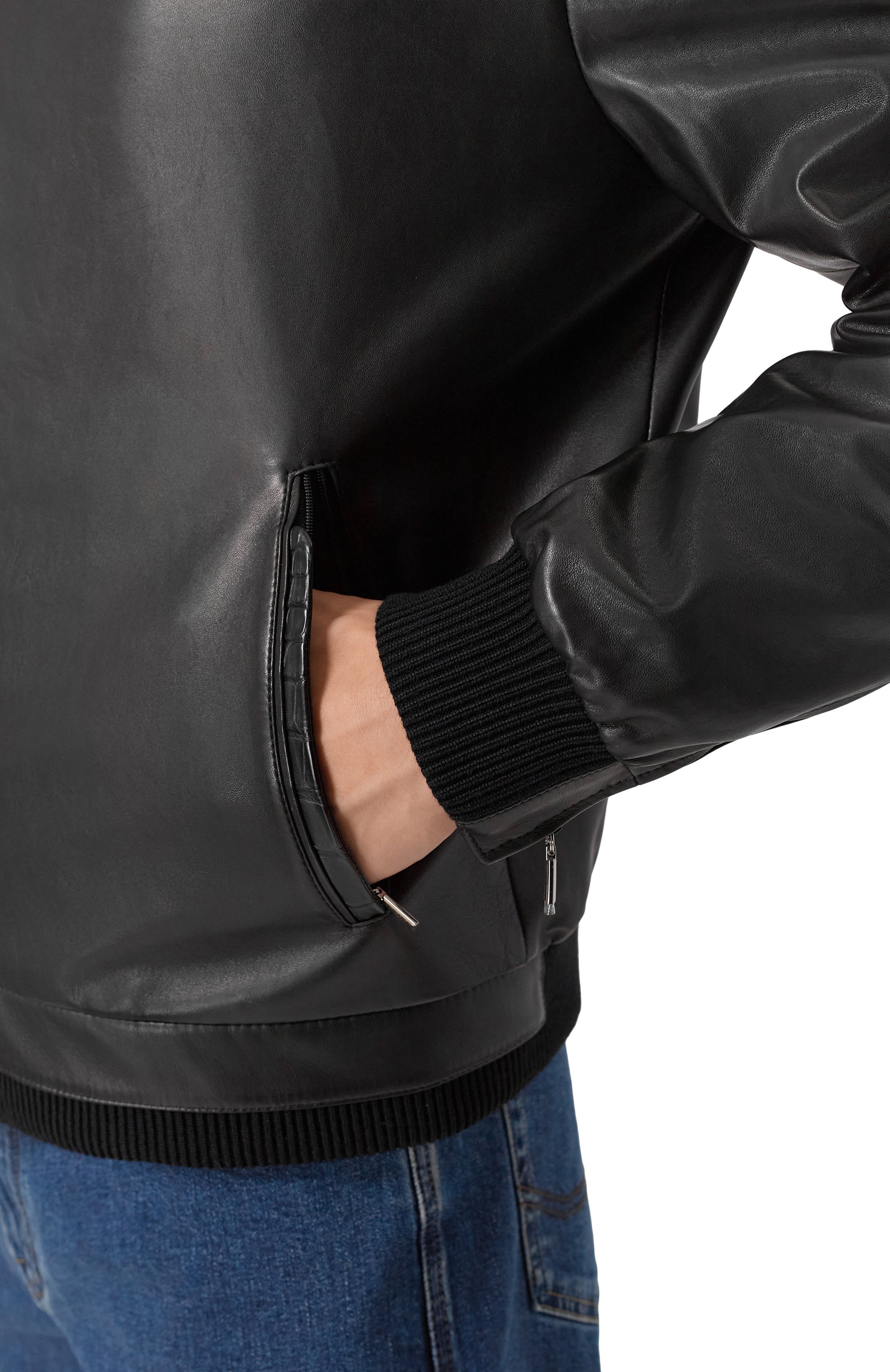 Бомбер с отделкой из кожи аллигатора ZILLI черного цвета по цене 1200000 руб., арт. AR0NH3M1972VPIP00, фото 5 Бомбер с отделкой из кожи аллигатора ZILLI, арт. AR0NH3M1972VPIP00, фото 5