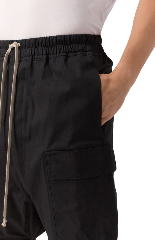Хлопковые шорты Rick Owens RU02E1389/TE Чёрный  RU02E1389/TE Фото 5