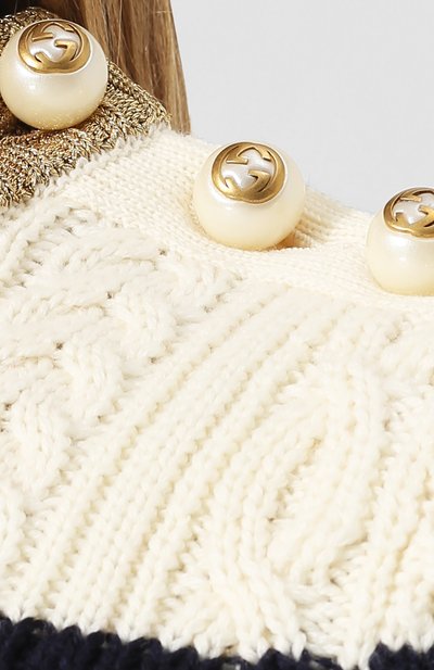 Шерстяной пуловер с металлизированной нитью и декоративными пуговицами GUCCI, арт. 434363/X5D24, фото 5