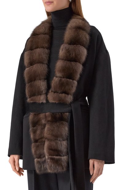 Кашемировое пальто с отделкой из соболя SIMONETTA RAVIZZA, арт. F05JA196T2Z1AT, фото 3