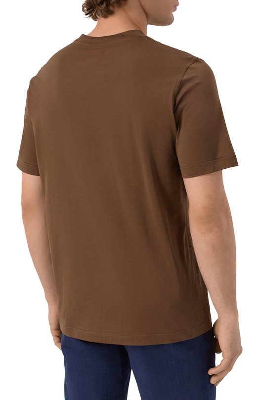 Хлопковая футболка Kiton UMK0721256S Коричневый  UMK0721256S Фото 4