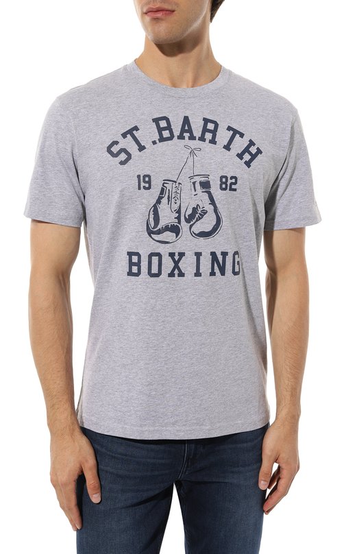 Хлопковая футболка MC2 Saint Barth STBM/TSHIRT MAN/06547D Серый  STBM/TSHIRT MAN/06547D Фото 3