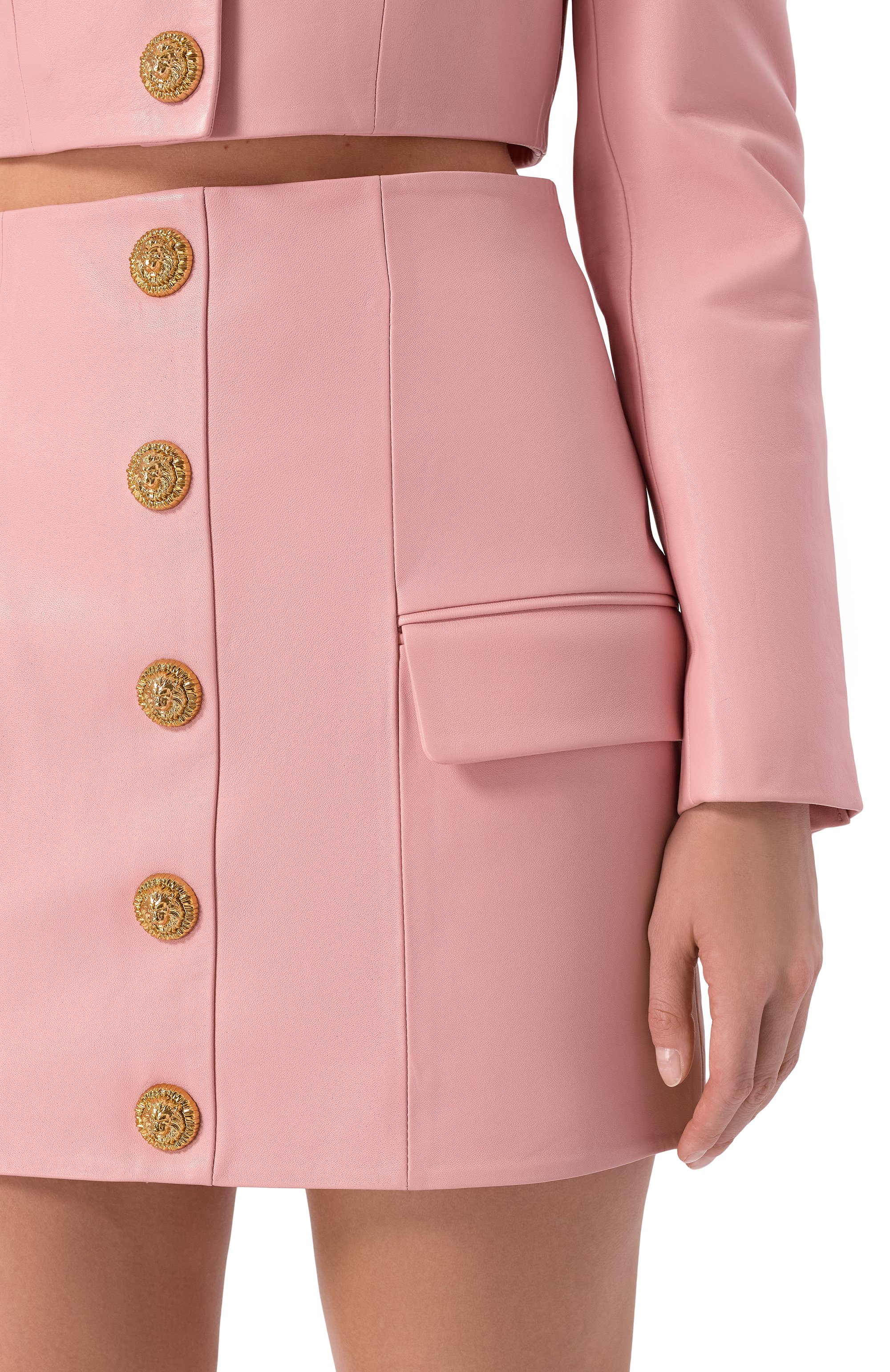 Кожаная юбка BALMAIN, арт. GF1LBB29/LE04, фото 5