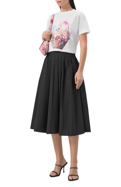 Хлопковая юбка MSGM черного цвета по цене 42550 руб., арт. 4041MDD19/267112, фото 2 Хлопковая юбка MSGM, арт. 4041MDD19/267112, фото 2